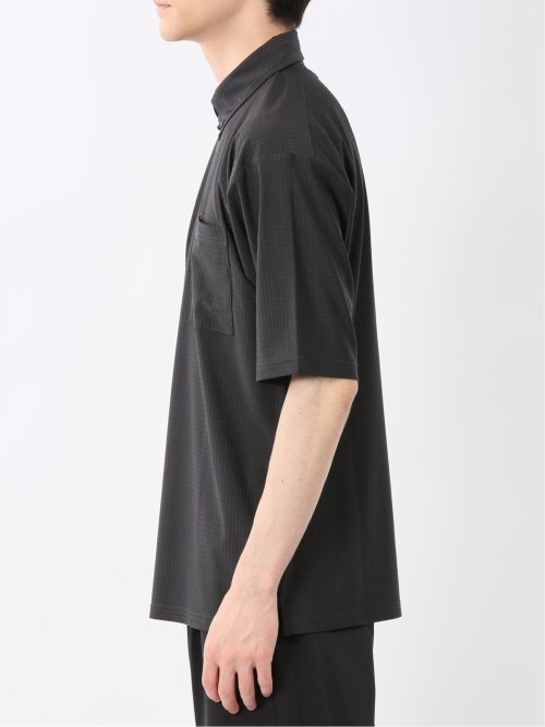 冷感 格子柄ジャガード 半袖ポロシャツ