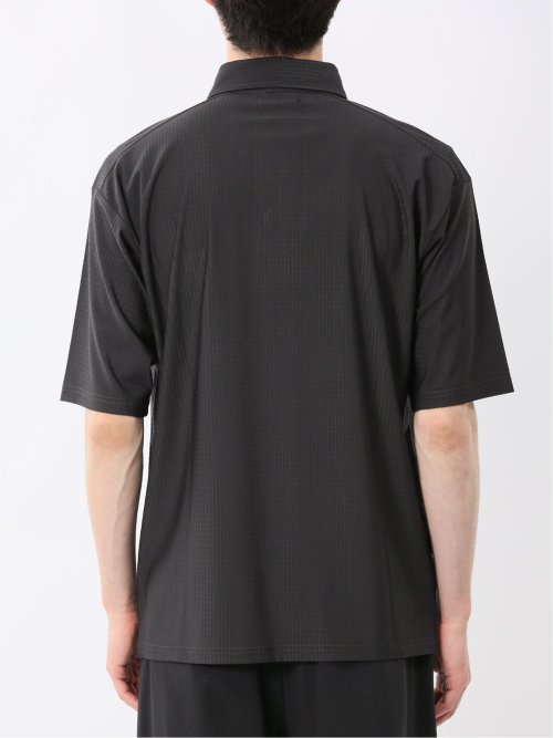 冷感 格子柄ジャガード 半袖ポロシャツ