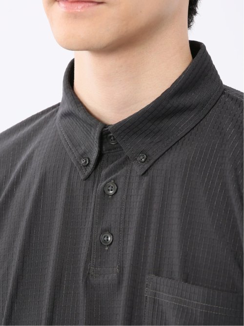 冷感 格子柄ジャガード 半袖ポロシャツ