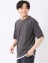 接触冷感 ストレッチ イージーケア ジャガード クルーネック 半袖 Tシャツ
