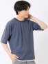 ストレッチ 接触冷感 イージーケア ジャガード レイヤード風 クルーネック 半袖 Tシャツ メンズ