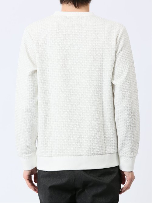 バイアスジャガード クルーネック長袖Tシャツ