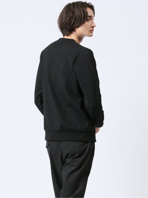 バイアスジャガード クルーネック長袖Tシャツ