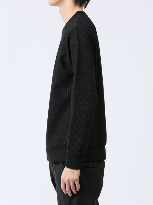 バイアスジャガード クルーネック長袖Tシャツ