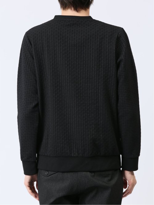 バイアスジャガード クルーネック長袖Tシャツ