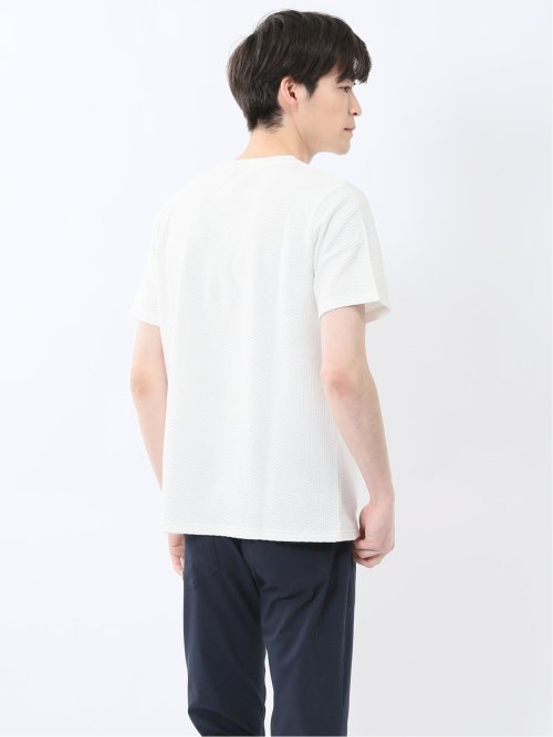 ふくれバイヤスジャガード クルーネック半袖Tシャツ