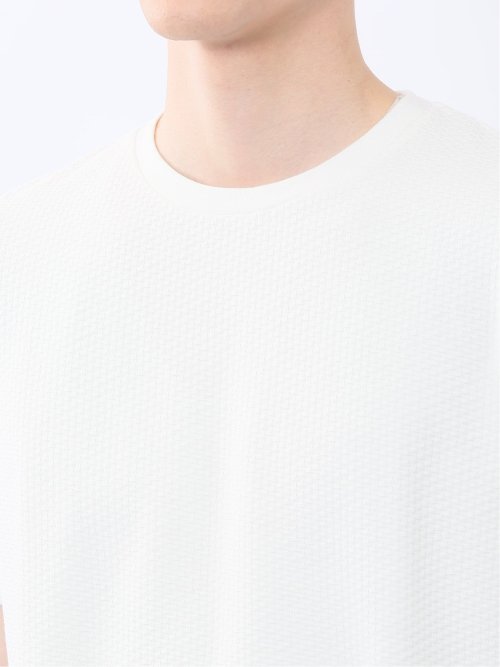 ふくれバイヤスジャガード クルーネック半袖Tシャツ