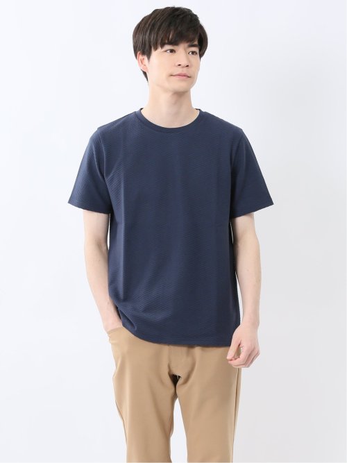 ふくれバイヤスジャガード クルーネック半袖Tシャツ