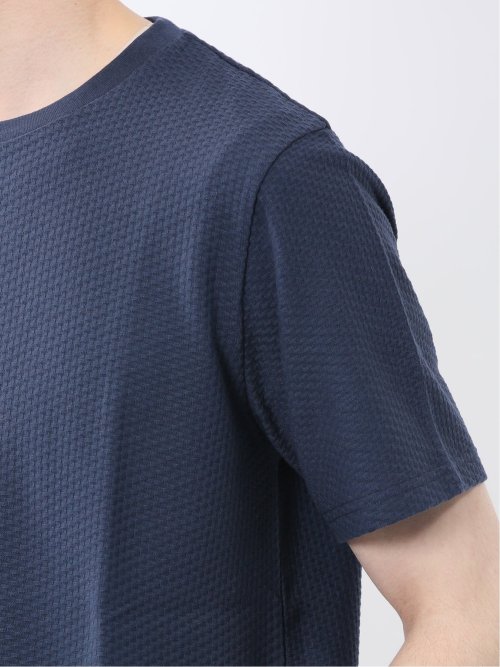 ふくれバイヤスジャガード クルーネック半袖Tシャツ