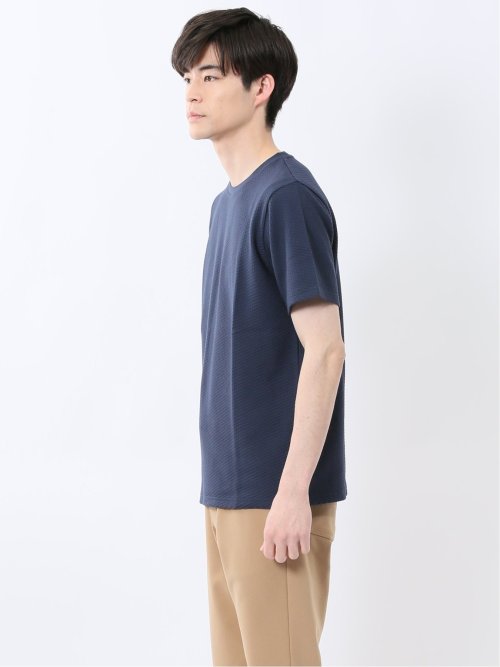 ふくれバイヤスジャガード クルーネック半袖Tシャツ