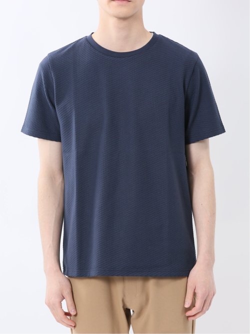 ふくれバイヤスジャガード クルーネック半袖Tシャツ