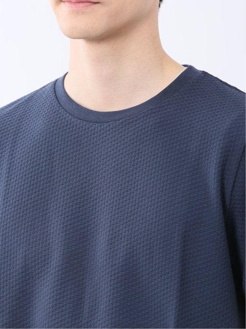 ふくれバイヤスジャガード クルーネック半袖Tシャツ