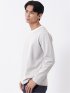 Tシャツ メンズ 長袖 Vネック バイアス ジャガード