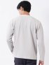 Tシャツ メンズ 長袖 Vネック バイアス ジャガード