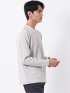 Tシャツ メンズ 長袖 Vネック バイアス ジャガード