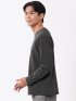 Tシャツ メンズ 長袖 Vネック バイアス ジャガード