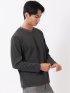 Tシャツ メンズ 長袖 Vネック バイアス ジャガード