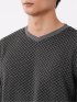 Tシャツ メンズ 長袖 Vネック バイアス ジャガード
