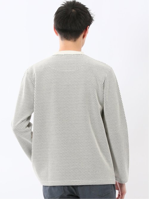 バーズアイジャガード クルーネック長袖Tシャツ