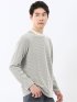 バーズアイジャガード クルーネック長袖Tシャツ