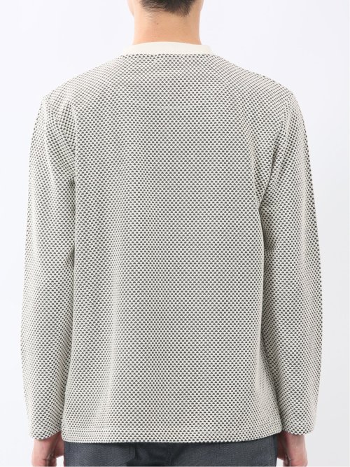 バーズアイジャガード クルーネック長袖Tシャツ