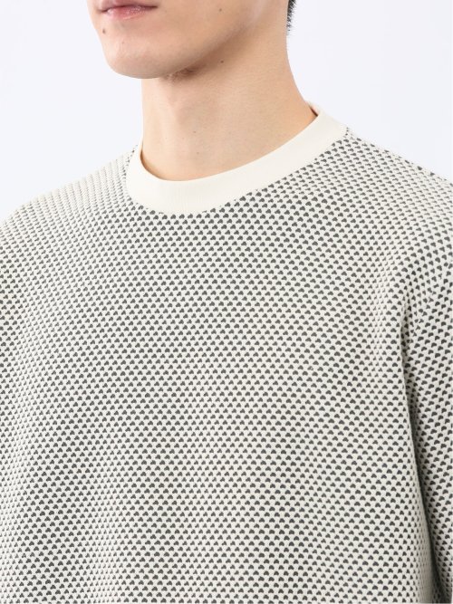 バーズアイジャガード クルーネック長袖Tシャツ