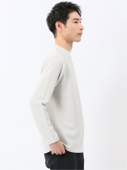 バーズアイジャガード クルーネック長袖Tシャツ