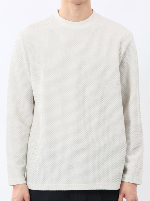 バーズアイジャガード クルーネック長袖Tシャツ