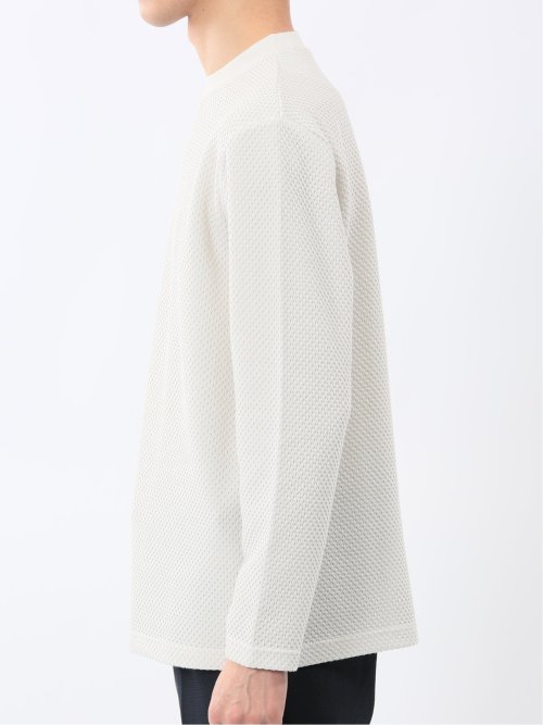 バーズアイジャガード クルーネック長袖Tシャツ