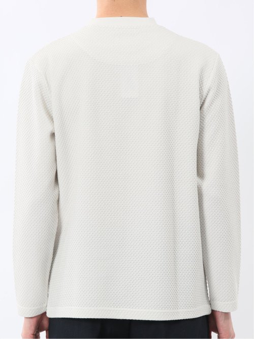 バーズアイジャガード クルーネック長袖Tシャツ