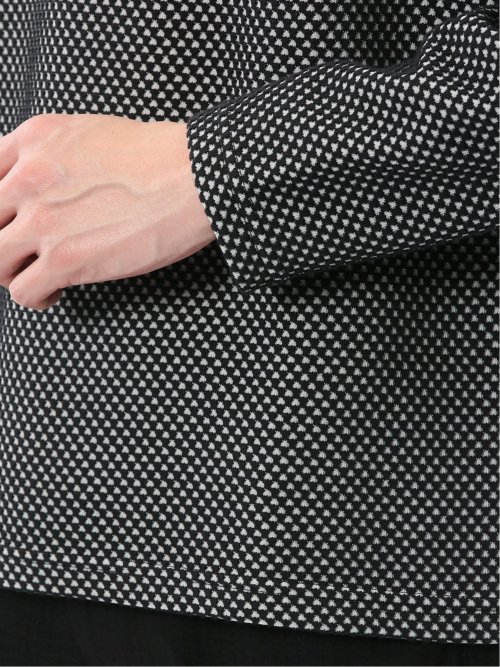 バーズアイジャガード クルーネック長袖Tシャツ