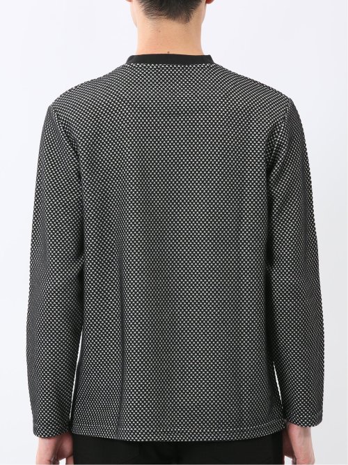 バーズアイジャガード クルーネック長袖Tシャツ