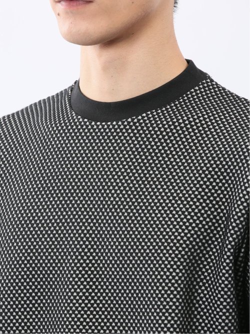 バーズアイジャガード クルーネック長袖Tシャツ