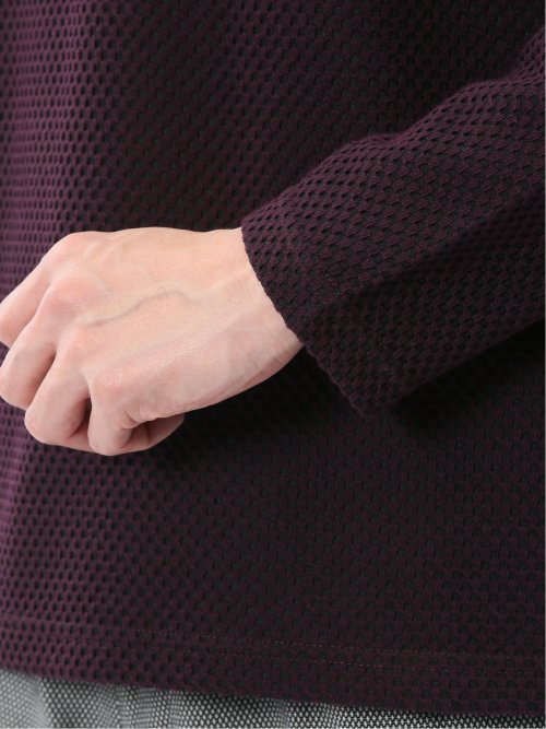 バーズアイジャガード クルーネック長袖Tシャツ