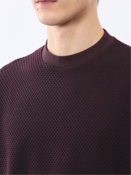 バーズアイジャガード クルーネック長袖Tシャツ