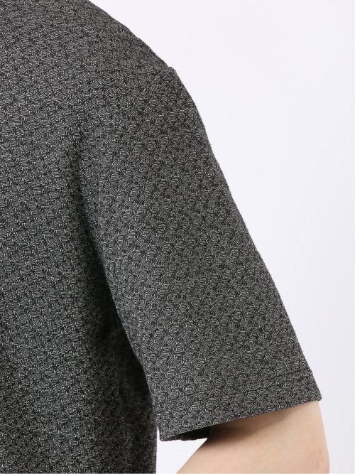 ストレッチ ブリスター 杢ジャガード クルーネック 半袖 Tシャツ