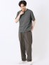 ストレッチ ブリスター 杢ジャガード クルーネック 半袖 Tシャツ