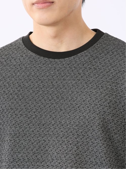 ストレッチ ブリスター 杢ジャガード クルーネック 半袖 Tシャツ