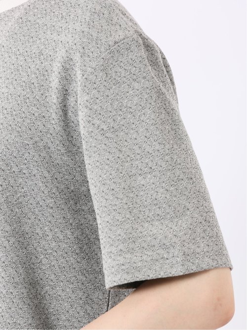 ストレッチ ブリスター 杢ジャガード 綿混 クルーネック 半袖 Tシャツ メンズ