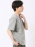 ストレッチ ブリスター 杢ジャガード 綿混 クルーネック 半袖 Tシャツ メンズ