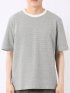 ストレッチ ブリスター 杢ジャガード 綿混 クルーネック 半袖 Tシャツ メンズ