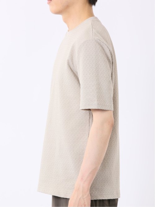 ストレッチ ブリスター 杢ジャガード クルーネック 半袖 Tシャツ