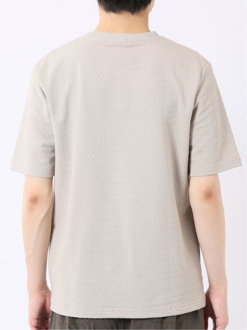 ストレッチ ブリスター 杢ジャガード クルーネック 半袖 Tシャツ
