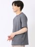 ストレッチ ブリスター 杢ジャガード 綿混 クルーネック 半袖 Tシャツ メンズ