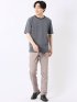 ストレッチ ブリスター 杢ジャガード 綿混 クルーネック 半袖 Tシャツ メンズ