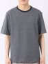 ストレッチ ブリスター 杢ジャガード 綿混 クルーネック 半袖 Tシャツ メンズ