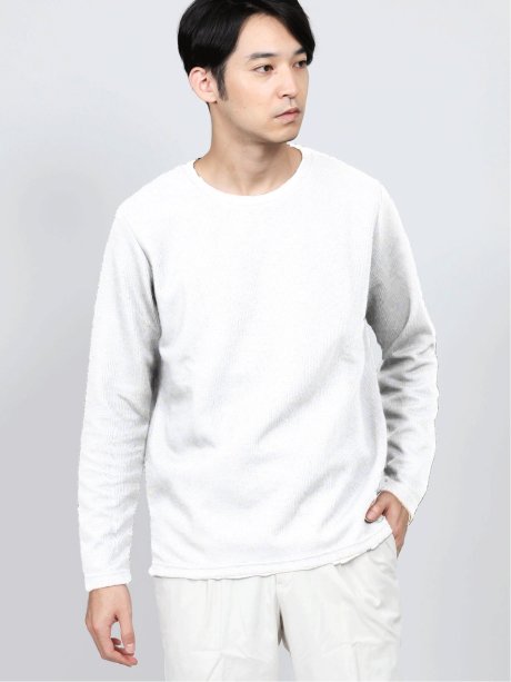 畦ダブルフェイス クルーネックニットソー