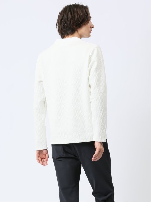 ジオメトリックジャガード Vネック長袖Tシャツ