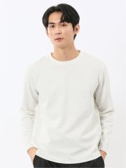 バスケットジャガード クルーネック長袖Tシャツ