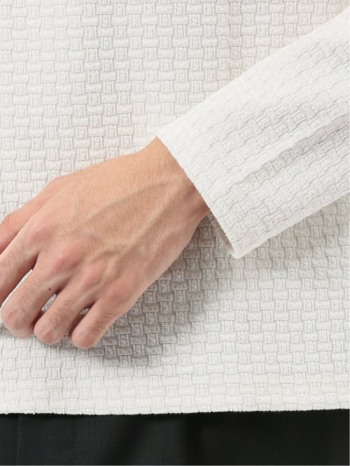 バスケットジャガード クルーネック長袖Tシャツ